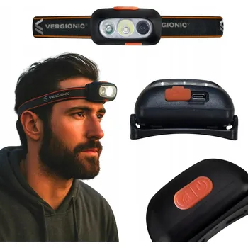 Čelovka LED Vergionic s pohybovým senzorem, USB, voděodolná