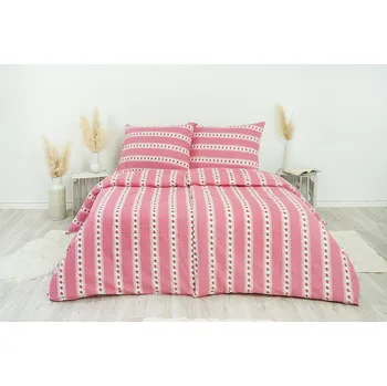 Povlečení Stanex Barunka LS174 malinová 140 x 220, 70 x 90 zipový uzávěr