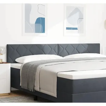 Postel VidaXL Čelo postele Nástěnný Geometrický Tmavě šedá 200 cm samet