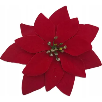Vánoční dekorace Vánoční Hvězda Vánoční Hvězda – velurová vánoční ozdoba, červená květina