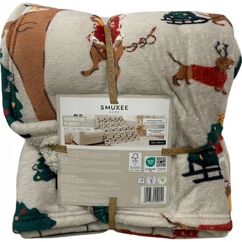 deka Hřejivá vánoční deka sherpa Smukee 150x200 PEJSCI