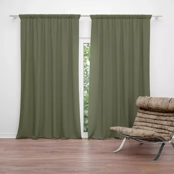 Závěs Sablio Závěs Vojenská zelená: 2ks 140x250cm