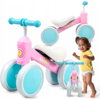 Dětské vozidlo Odrážedlo starky růžové 4 kola 7" pro děti 12 m + max. 25 kg