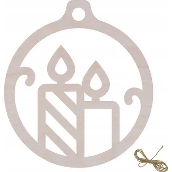 Vánoční dekorace Vánoční Koule Dřevěná na vánoční stromeček Vánoční přívěsek Svíčky Překližka 9 Cm