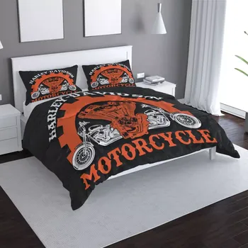 Povlečení Sablio Povlečení Harley-Davidson motor Černé pozadí - 140x200 / 90x70