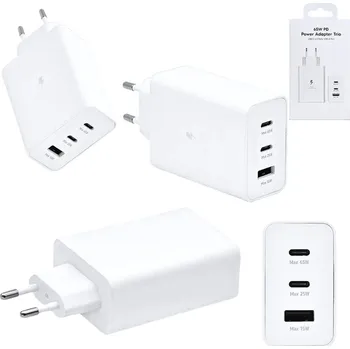 Síťová nabíječka Denmen 65W bílá 2xUSB-C 1xUSB-A Power Delivery