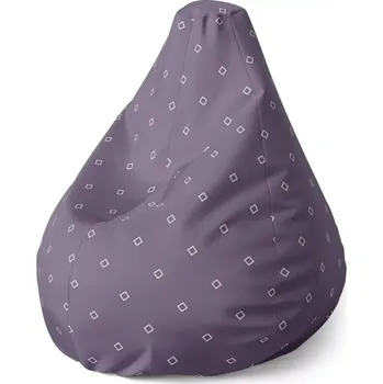 Sedací pytel Sablio Sedací vak Pear Bílé čtverce - 140 x 100 x 25 cm