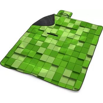 deka Sablio Plážová deka Green Blocks 3D: 200x140 cm