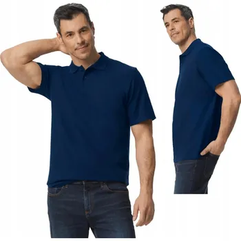 Dámské spodní prádlo Pánské Polokošile BAVLNA piké Gildan 64800 NÁMOŘNICKÁ MODRÁ 3XL