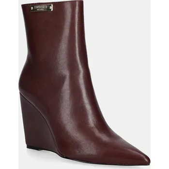 Dámské kozačky Nízké kozačky Twinset dámské, vínová barva, na klínku, 252TGT212 252TGT212.00020 93X, EUR 39