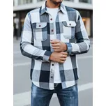 Bílo-modrá pánská kostkovaná flanelová košile DX2676 Velikost: 2XL