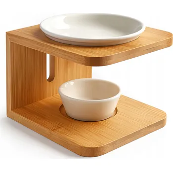 Obraz Keramický aromalampa s dřevěným podstavcem – aromaterapie, dekorace, relaxace