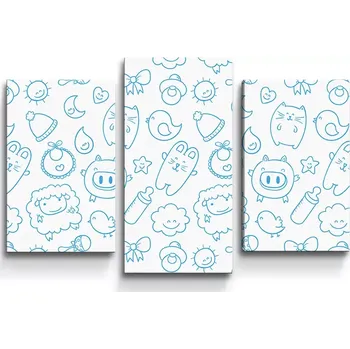 Obraz Sablio Obraz - 3-dílný Kreslení - 75x50 cm