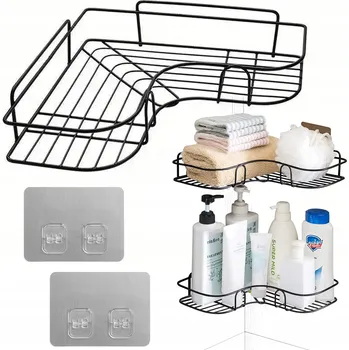 Drátěná police Strado Rohová polička do koupelny pod sprchu na kosmetiku závěsná nástěnná