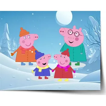 Plakát Sablio Plakát Prasátko Pepina Rodina - 90x60 cm