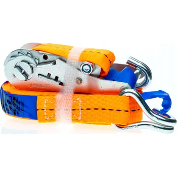 Upínací popruh DVOUDÍLNÝ PŘEPRAVNÍ POPRUH S RÁČNOU A HÁKY TYPU J 6M 25MM 1,5T