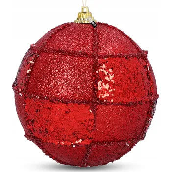Vánoční ozdoba Vánoční Koule na vánoční stromeček červená 10 cm se vzorem nerozbitná ozdoba na stromeček