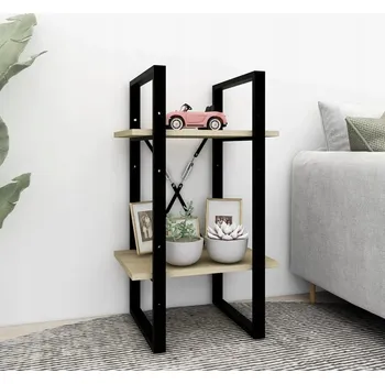 Knihovna 2-patrový regál na knihy, dub sonoma, 40x30x70