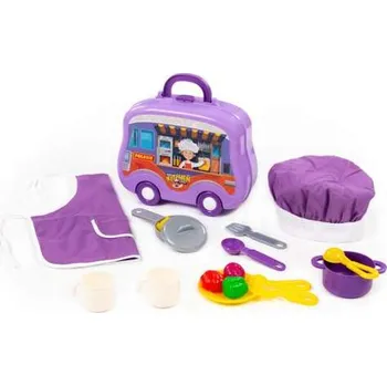 Dětská kuchyňka SADA NÁDOBÍ 21 KS V KUFRU NA KOLEČKÁCH 94278