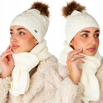 Čepice Sada: čepice a šála, univerzální velikost, bílá