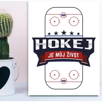 Plechová cedule Sablio Dárková cedulka Hokej je můj život: 30x40 cm