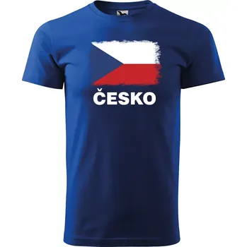 Pánské tričko Sablio Tričko s potiskem Česko - modré 5XL