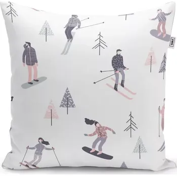 Polštář Sablio Polštář Lyžaři - 50x50 cm