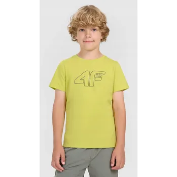Dívčí tričko 4F dětské tričko žluté bavlna velikost 158