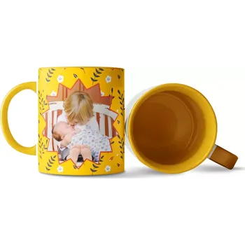 Sablio Hrnek s vlastním potiskem, žlutým vnitřkem a uchem: 300 ml