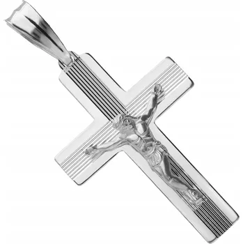 Přívěsek STŘÍBRNÝ VELKÝ KŘÍŽEK DIAMANTOVANÝ PŘÍVĚSEK Ag925