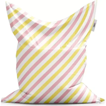 Sedací pytel Sablio Sedací vak Classic Růžové a žluté pruhy - 200x140 cm