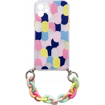 Pouzdro na mobilní telefon Color Chain Case gelový flexibilní pouzdro s řetízkem a přívěskem d