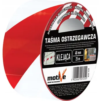 VÝSTRAŽNÁ LEPICÍ PÁSKA BÍLO-ČERVENÁ 48mm/25m MOTIVE