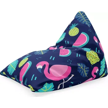 Sedací pytel Sablio Sedací vak Triangl Růžoví plameňáci: 120 x 100 x 100 cm