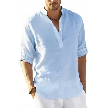 Pánská košile D-look pánská košile casual s dlouhým rukávem slim střih bavlna velikost 3XL