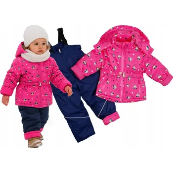 dívčí zimní kombinéza Dívčí dvoudílná kombinéza bunda tmavě modrá růžová Mickey Mouse 5 let 104/110