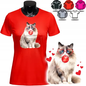 Dámské TRIČKO S POTISKEM - Vzor Kočka ŽVÝKAČKA Ragdoll - XS