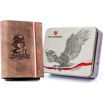 Peněženka Peterson pánská peněženka z pravé kůže hnědá PTN 317PW-04 2-1-4 H - muž