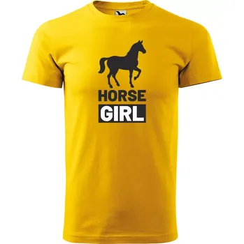 Sablio Tričko s potiskem Horse girl - žluté 5XL