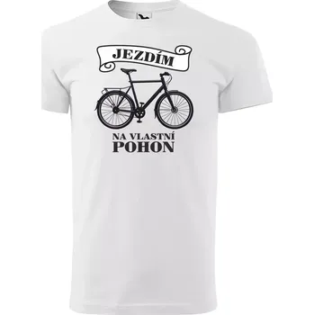 Pánské tričko Sablio Tričko s potiskem Jezdím na vlastní pohon - bílé 5XL