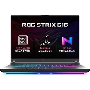 Notebook ASUS ROG Strix G16/G615LR-NEBULA002/U9-275HX/16"/2560x1600/32GB/1TB/RTX 5070Ti/bez OS/Gray/2R