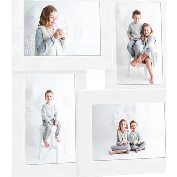 Obraz Rámeček na 4 fotografie 10x15 cm, bílý, MDF