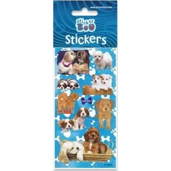 samolepka Samolepky 7x18 cm Stříbrné Psi STICKER BOO 235748
