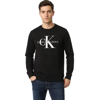 Pánská mikina Calvin Klein Pánská Mikina Bez Kapuce Zapínání Bavlněná Černá