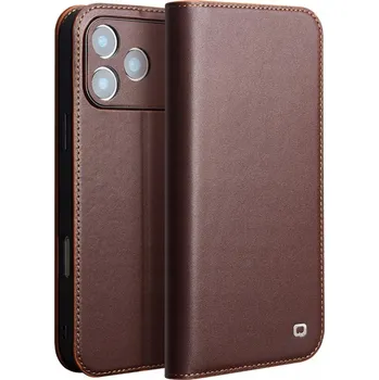 Pouzdro na mobilní telefon Pouzdro s klopou QIALINO pro Apple iPhone 17 Pro, hnědé