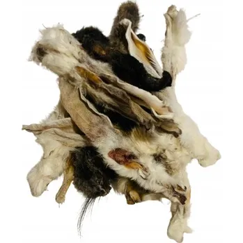 Pamlsek pro psa PSÍ KRMIVO přírodní pamlsek králičí uši s chlupy pro psa 10 kusů 100g