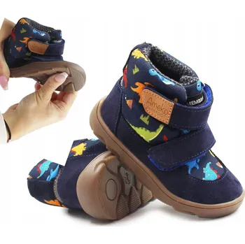 Chlapecké tenisky Ameko Elon barefootové kotníkové boty s oteplením a voděodolnou membránou TE-POR 29