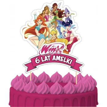 Obraz ZÁPICH DO DORTU Narozeninový Sto let VÍLY WINX POSTAVY TOPPERY 2
