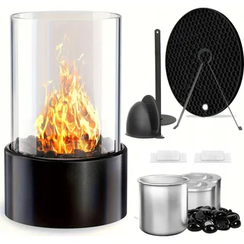 Biokrb Biokrb volně stojící na biolíh, stůl na terasu se sklem - sada