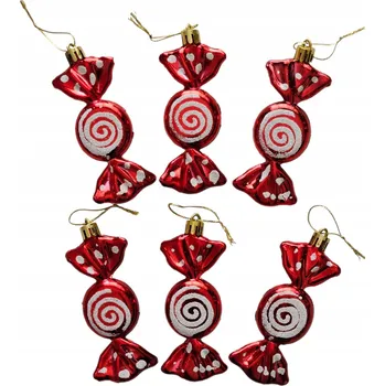Vánoční dekorace VÁNOČNÍ ZÁVĚSNÁ ZÁVĚSNÁ OZDOBA NA STROMEČEK S CUKROVÝMI LÍZÁTKO dekorace vánoční baňky